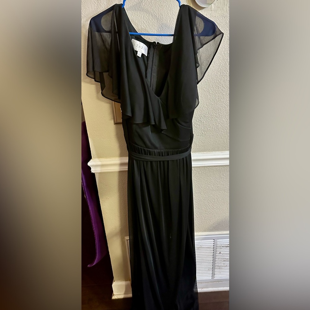 Azazie floor length gown, black